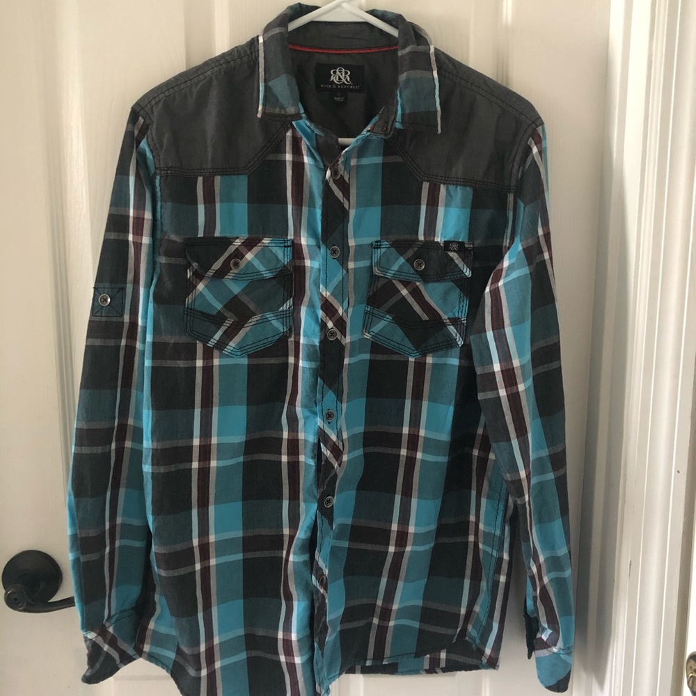 Rock & Republic plaid button down long sleeve